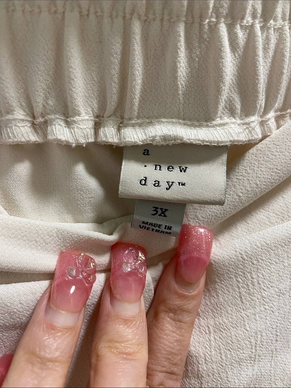a new day Cream Elastic Waist Pull-On Trousers